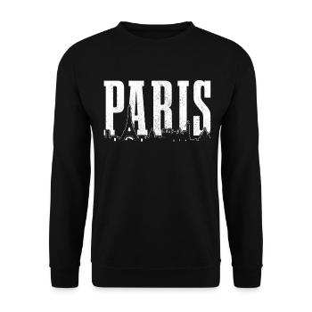 Paris, France, Tour Eiffel, Souvenir - Sweat-shirt Unisexe - noir - Devant - Alina (178cm) & Michal (187cm)