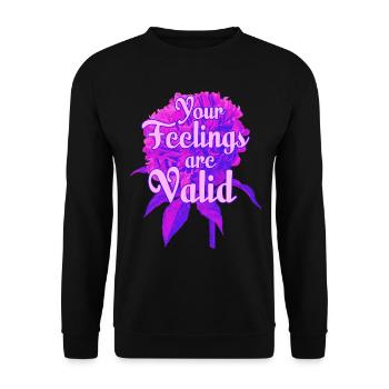 Your Feelings Are Valid Anxiety Depression Therapy - Unisex Sweatshirt - black - Front - Alina (178cm) & Michal (187cm)