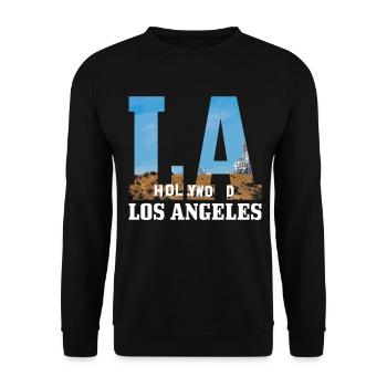 Los Angeles, California, LA - Unisex Sweatshirt - black - Front - Alina (178cm) & Michal (187cm)