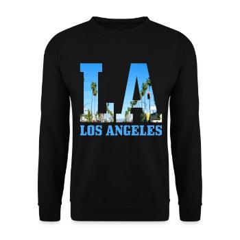 Los Angeles, California, LA - Unisex Sweatshirt - black - Front - Alina (178cm) & Michal (187cm)