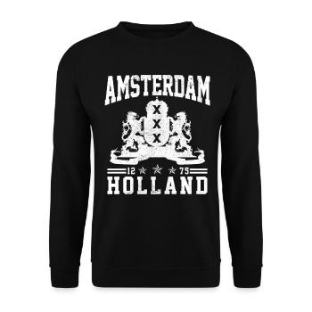 Amsterdam Pays-Bas Hollande Souvenir - Sweat-shirt Unisexe - noir - Devant - Alina (178cm) & Michal (187cm)