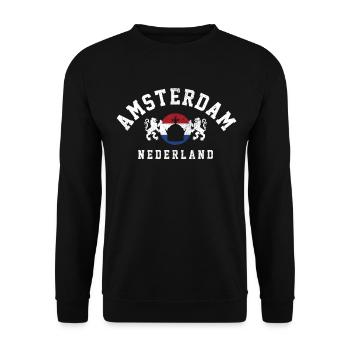 Amsterdam Pays-Bas Hollande Souvenir - Sweat-shirt Unisexe - noir - Devant - Alina (178cm) & Michal (187cm)