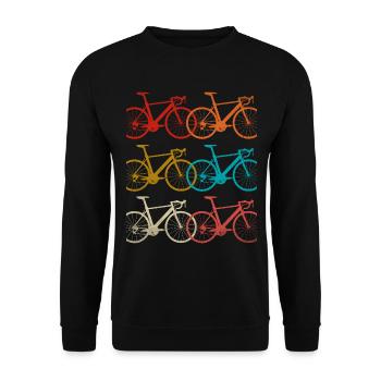 Retro Rennrad Radsport - Unisex Pullover - Schwarz - Vorne - Alina (178cm) & Michal (187cm)
