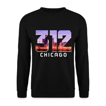 Chicago, Illinois - Unisex Pullover - Schwarz - Vorne - Alina (178cm) & Michal (187cm)