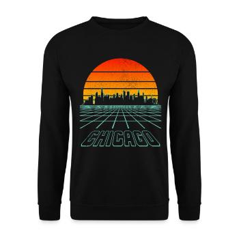 Chicago, Illinois - Unisex Sweatshirt - black - Front - Alina (178cm) & Michal (187cm)