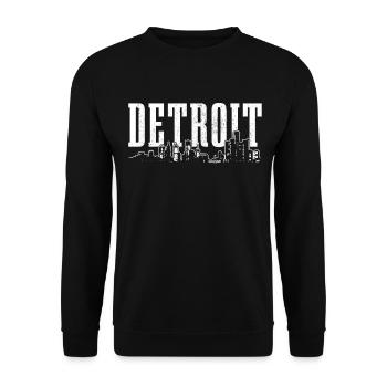 Detroit Michigan Motor City USA Souvenir - Unisex Sweatshirt - black - Front - Alina (178cm) & Michal (187cm)