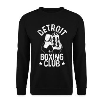 Detroit Michigan Boxing Club Boxer - Unisex Sweatshirt - black - Front - Alina (178cm) & Michal (187cm)