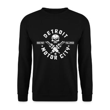 Detroit Michigan Motor City USA Souvenir - Unisex Sweatshirt - black - Front - Alina (178cm) & Michal (187cm)