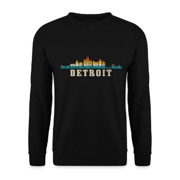 Detroit Michigan Motor City USA Souvenir - Unisex Sweatshirt - black - Front - Alina (178cm) & Michal (187cm)