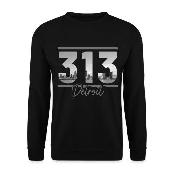 Detroit Michigan Motor City USA Souvenir - Unisex Sweatshirt - black - Front - Alina (178cm) & Michal (187cm)