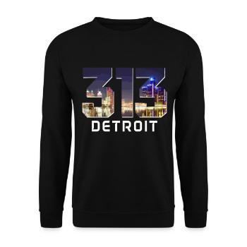 Detroit Michigan Motor City USA Souvenir - Unisex Sweatshirt - black - Front - Alina (178cm) & Michal (187cm)