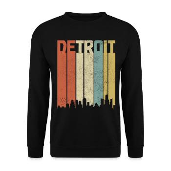 Detroit Michigan Motor City USA Souvenir - Unisex Sweatshirt - black - Front - Alina (178cm) & Michal (187cm)