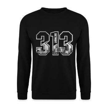Detroit Michigan Motor City USA Souvenir - Unisex Sweatshirt - black - Front - Alina (178cm) & Michal (187cm)