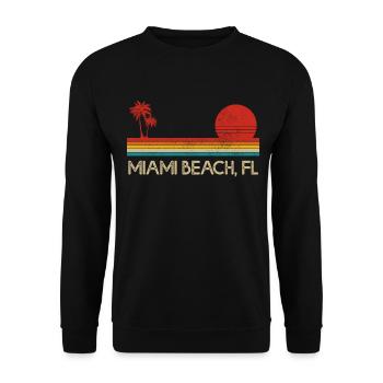 Miami Beach Florida USA Retro Vintage - Unisex Pullover - Schwarz - Vorne - Alina (178cm) & Michal (187cm)