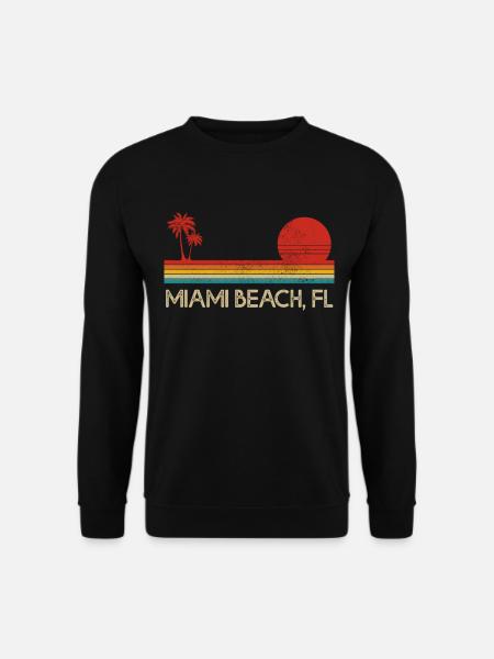 Miami Beach Florida USA Retro Vintage - Unisex Pullover - Schwarz