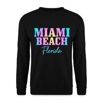 Miami Beach Florida USA Retro Vintage - Unisex Pullover - Schwarz - Vorne - Alina (178cm) & Michal (187cm)
