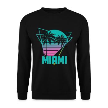 Miami Beach Florida USA Retro Vintage - Unisex Pullover - Schwarz - Vorne - Alina (178cm) & Michal (187cm)