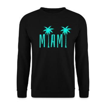 Miami Beach Florida USA Retro Vintage - Unisex Pullover - Schwarz - Vorne - Alina (178cm) & Michal (187cm)