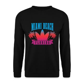 Miami Beach Florida USA Retro Vintage - Unisex Pullover - Schwarz - Vorne - Alina (178cm) & Michal (187cm)
