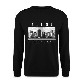 Miami Florida USA Retro Vintage - Unisex Pullover - Schwarz - Vorne - Alina (178cm) & Michal (187cm)