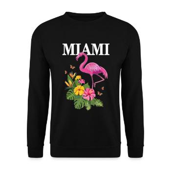 Miami Florida USA Retro Vintage - Unisex Pullover - Schwarz - Vorne - Alina (178cm) & Michal (187cm)