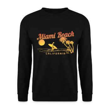 Miami Beach Florida USA - Unisex Pullover - Schwarz - Vorne - Alina (178cm) & Michal (187cm)