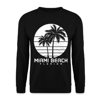 Miami Beach Florida USA - Unisex Pullover - Schwarz - Vorne - Alina (178cm) & Michal (187cm)