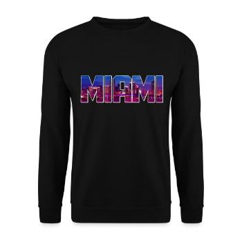 Miami Skyline Florida USA - Unisex Pullover - Schwarz - Vorne - Alina (178cm) & Michal (187cm)