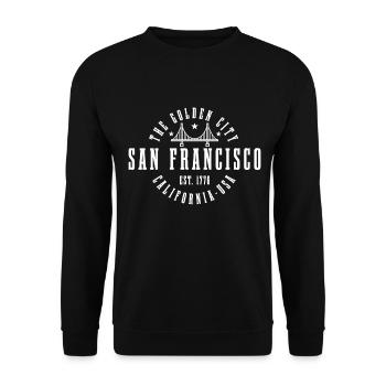 San Francisco California Souvenir - Unisex Sweatshirt - black - Front - Alina (178cm) & Michal (187cm)