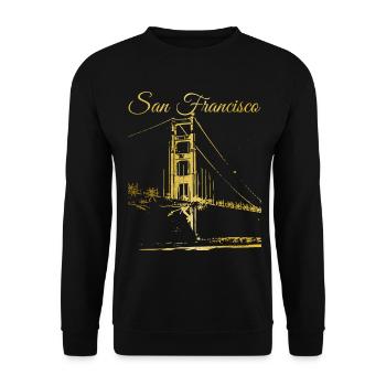 San Francisco California Souvenir - Unisex Sweatshirt - black - Front - Alina (178cm) & Michal (187cm)