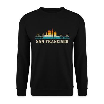 San Francisco California Souvenir - Unisex Sweatshirt - black - Front - Alina (178cm) & Michal (187cm)