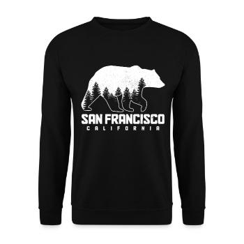 San Francisco California Souvenir - Unisex Sweatshirt - black - Front - Alina (178cm) & Michal (187cm)