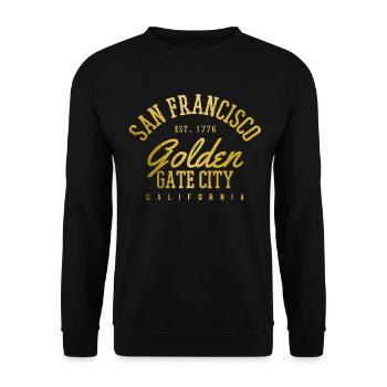 San Francisco California Souvenir - Unisex Sweatshirt - black - Front - Alina (178cm) & Michal (187cm)