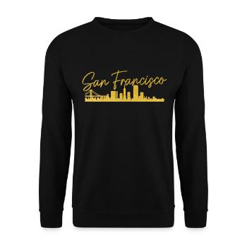 San Francisco California Souvenir - Unisex Sweatshirt - black - Front - Alina (178cm) & Michal (187cm)