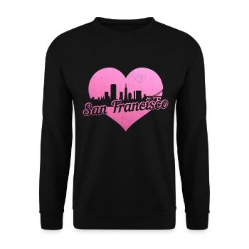 San Francisco California Souvenir - Unisex Sweatshirt - black - Front - Alina (178cm) & Michal (187cm)