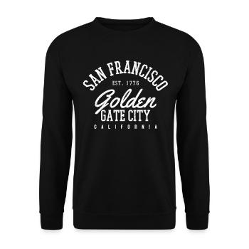 San Francisco California Souvenir - Unisex Sweatshirt - black - Front - Alina (178cm) & Michal (187cm)