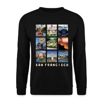 San Francisco California Souvenir - Unisex Sweatshirt - black - Front - Alina (178cm) & Michal (187cm)