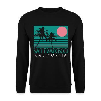 San Francisco California Souvenir - Unisex Sweatshirt - black - Front - Alina (178cm) & Michal (187cm)