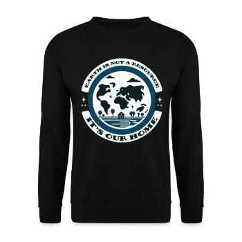 La Terre n’est pas une ressource, c’est notre écolo domestique - Sweat-shirt Unisexe - noir - Devant - Alina (178cm) & Michal (187cm)