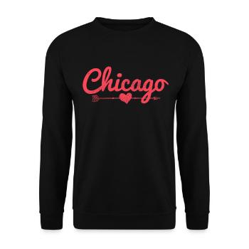 Chicago Illinois Souvenir Gift - Unisex Sweatshirt - black - Front - Alina (178cm) & Michal (187cm)