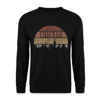 Chicago Illinois Souvenir Gift - Unisex Sweatshirt - black - Front - Alina (178cm) & Michal (187cm)