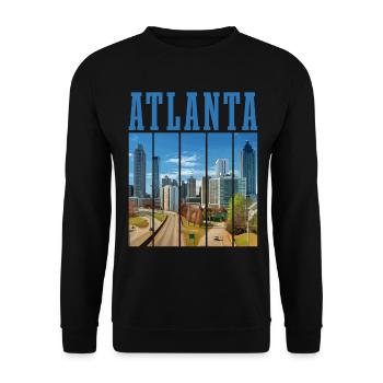 Atlanta Georgia - Unisex Pullover - Schwarz - Vorne - Alina (178cm) & Michal (187cm)