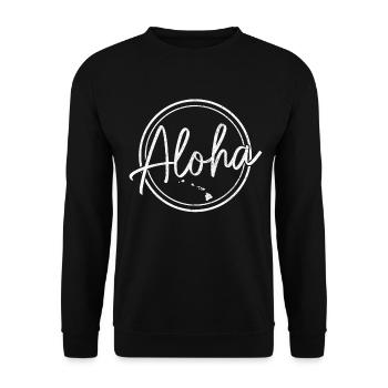 Hawaii Aloha Hawaiianisch Souvenir - Unisex Pullover - Schwarz - Vorne - Alina (178cm) & Michal (187cm)