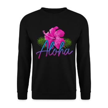 Hawaï Aloha Souvenir hawaïen - Sweat-shirt Unisexe - noir - Devant - Alina (178cm) & Michal (187cm)