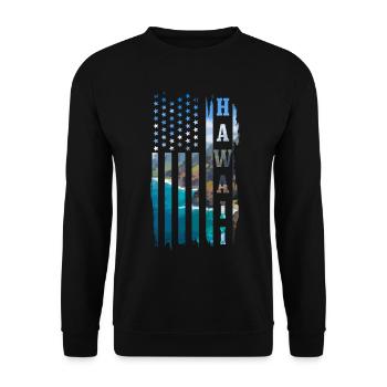 Hawaï Aloha Souvenir hawaïen - Sweat-shirt Unisexe - noir - Devant - Alina (178cm) & Michal (187cm)