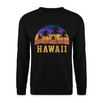 Hawaï Aloha Souvenir hawaïen - Sweat-shirt Unisexe - noir - Devant - Alina (178cm) & Michal (187cm)