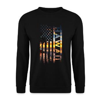 Hawaï Aloha Souvenir hawaïen - Sweat-shirt Unisexe - noir - Devant - Alina (178cm) & Michal (187cm)