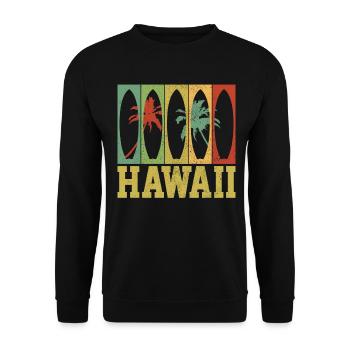 Souvenir de surfeur Aloha d’Hawaï - Sweat-shirt Unisexe - noir - Devant - Alina (178cm) & Michal (187cm)