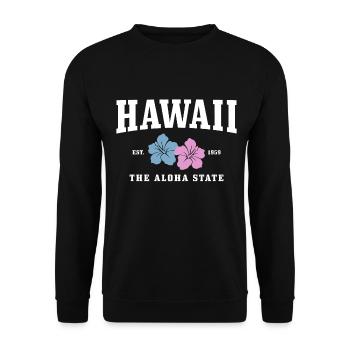 Hawaï Aloha Souvenir hawaïen - Sweat-shirt Unisexe - noir - Devant - Alina (178cm) & Michal (187cm)