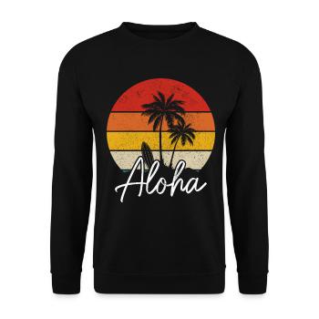Hawaï Aloha Souvenir hawaïen - Sweat-shirt Unisexe - noir - Devant - Alina (178cm) & Michal (187cm)